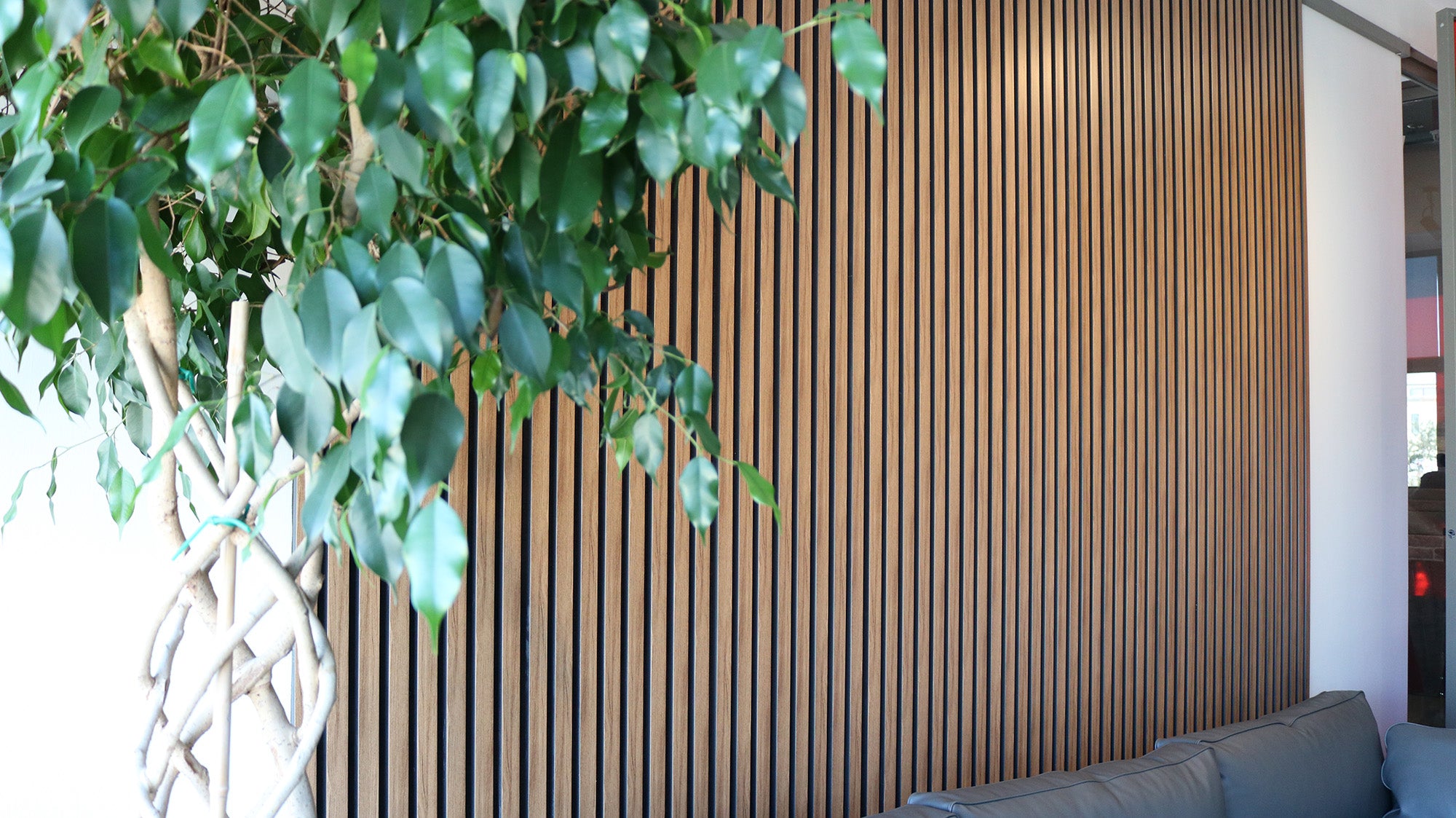 Panouri acustice decorative lamele polimer dur,Gri, LAN 104, 280 x 3