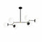 Lustra cu 6 globuri de sticla, Damar,  Negru-Alb, 100 x 58 x 48 cm- q-home.ro