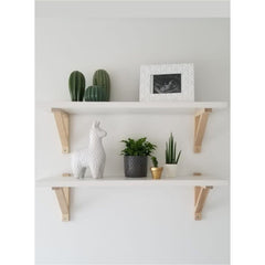 Set 2 Raft de perete cu picior din lemn natur- q-home.ro