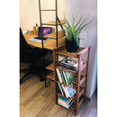 Raft din lemn multifuncțional cu  5 rafturi- q-home.ro