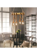 Candelabru din lemn cu 4 becuri- Livrare rapida!