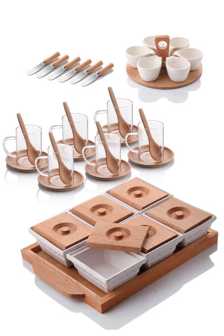Set  mic dejun natural 44 piese  Queen's Kitchen- q-home.ro
