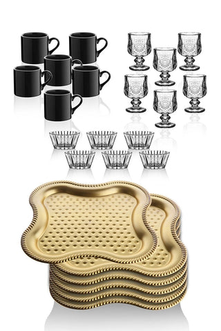 Set cafea lux 24 piese 6 persoane Queen's Kitchen- q-home.ro