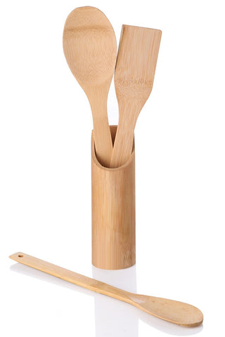 Set 3 piese Queen's Kitchen cu suport din bambus- q-home.ro