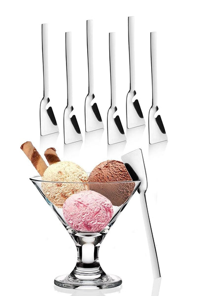 Set 6 buc lingurițe înghețată Lux din oțel inoxidabil