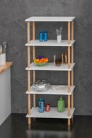 Raft  decorativ cu 5 rafturi din lemn- q-home.ro