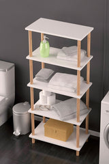 Raft  decorativ cu 5 rafturi din lemn- q-home.ro