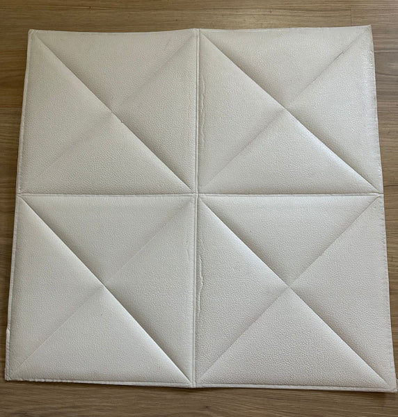 Panou de perete 3D alb, 60x60 cm- autoadeziv- q-home.ro