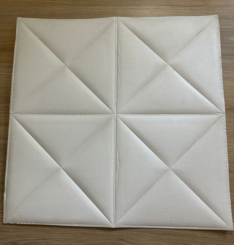 Panou de perete 3D alb, 60x60 cm- autoadeziv- q-home.ro