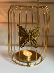Suport decorativ cu fluture gold- q-home.ro