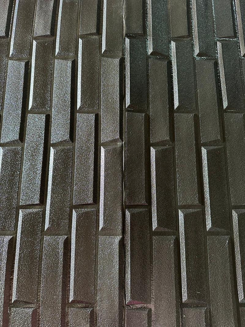 Panou decorativ 3D autoadeziv negru lucios spuma polietilena moale dimensiune 70cm x 77cm 6mm grosime- q-home.ro