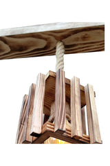 Candelabru Rustic lemn cu 3 Cosuri