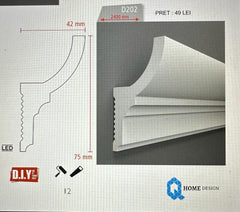 Cornisa led  pentru colt, D 202, 240 x 7,5 x 4,2 cm- Livrare rapida !