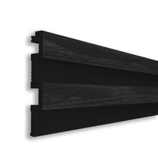 Riflaj decorativ duropolimer, negru, 290 x 11,5 x 0,8 cm