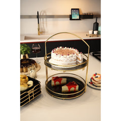 Raft Bino organizat pe 2 nivele negru-gold- q-home.ro