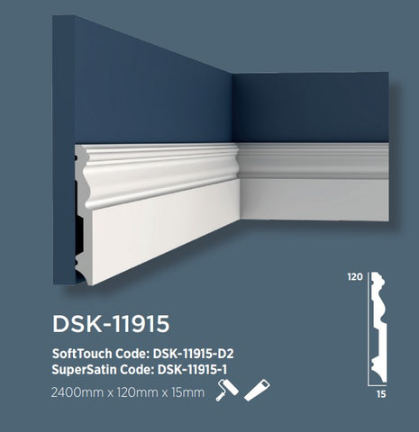 Plinta  decorativa din duropolimer DSK-11915 D-2, 240 x 12 x 1,5 cm