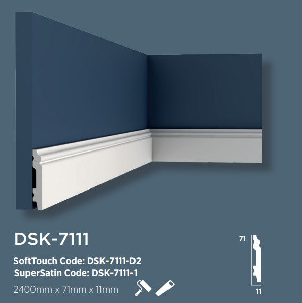 Plinta decorativ din duropolimer 7 cm , DSK-7111