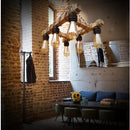 Candelabru rustic din lemn 100% natural 6 becuri- Livrare rapida !