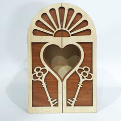 Cutie decorativa din Lemn pentru Chei Inima