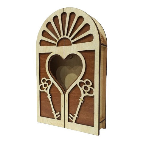 Cutie decorativa din Lemn pentru Chei Inima