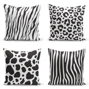 Set 4 huse de perne alb/negru- q-home.ro