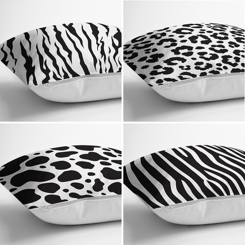Set 4 huse de perne alb/negru- q-home.ro