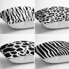 Set 4 huse de perne alb/negru- q-home.ro