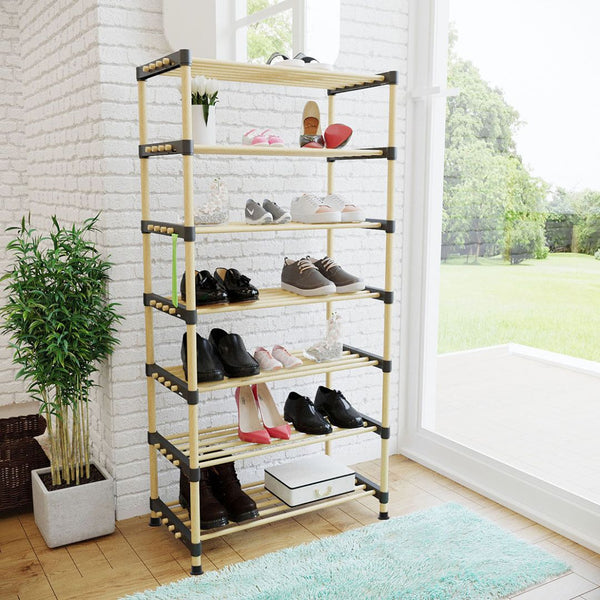 SEO-8177 RAFT MODULAR MULTIFUNCTIONAL DIN LEMN PENTRU PANTOFI CU 7 ETAJERE- Livrare rapida !