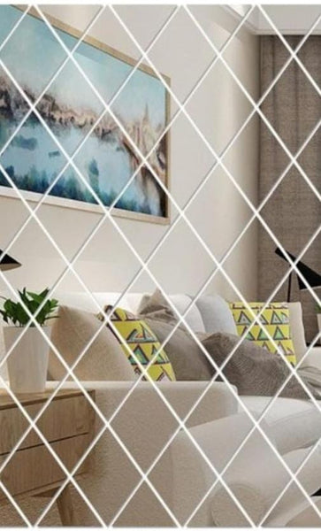 Oglindă decorativă de perete din plexiglas cu model  prisme- q-home.ro