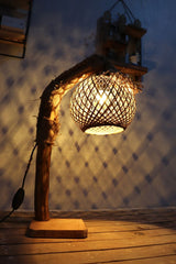 Lampadar Abajur Natural Lemn- q-home.ro