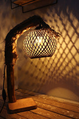 Lampadar Abajur Natural Lemn- q-home.ro
