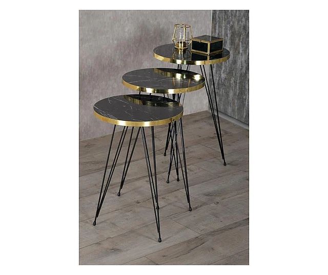 Set masute gold-negru- Livrare rapida!