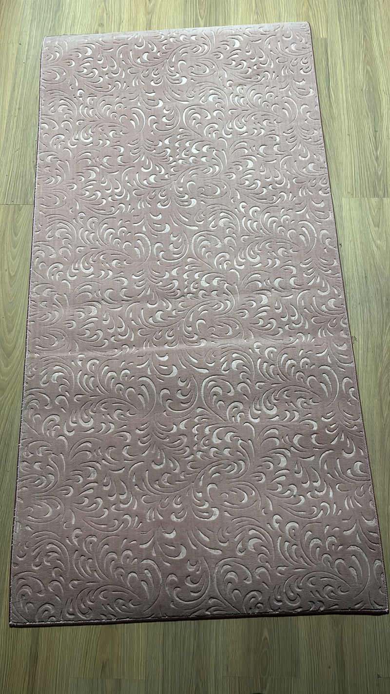 Covor antiderapant roz pudra, 100 x 200 cm- q-home.ro