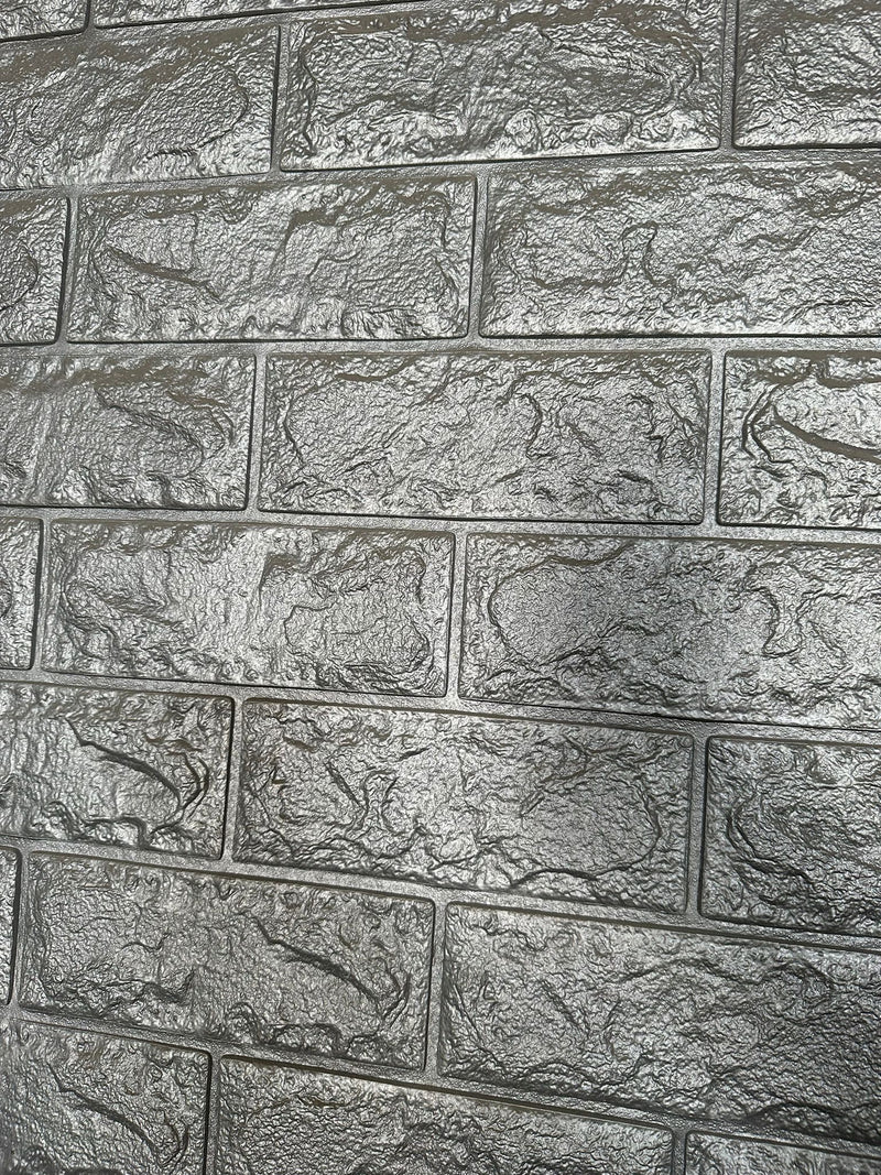 Panou decor model caramida, din spuma, dimensiune 70x77 cm, gri deschis- q-home.ro