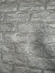 Panou decor model caramida, din spuma, dimensiune 70x77 cm, gri deschis- q-home.ro