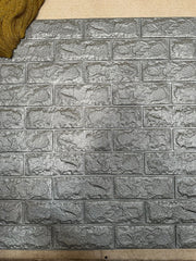 Panou decor model caramida, din spuma, dimensiune 70x77 cm, gri deschis- q-home.ro