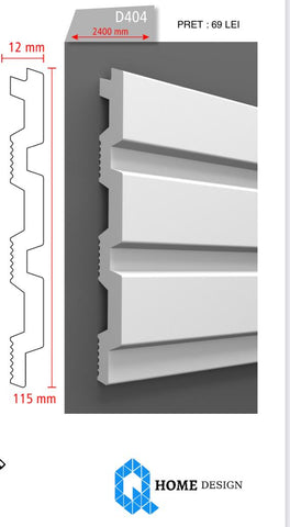 Riflaj decorativ din duropolimer, ALB, D 404-301, 290 x 11,5 x 1,2 cm