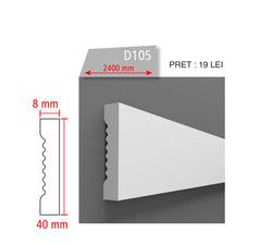 Brau decorativ din duropolimer, 240 x 4 x 0,8 cm