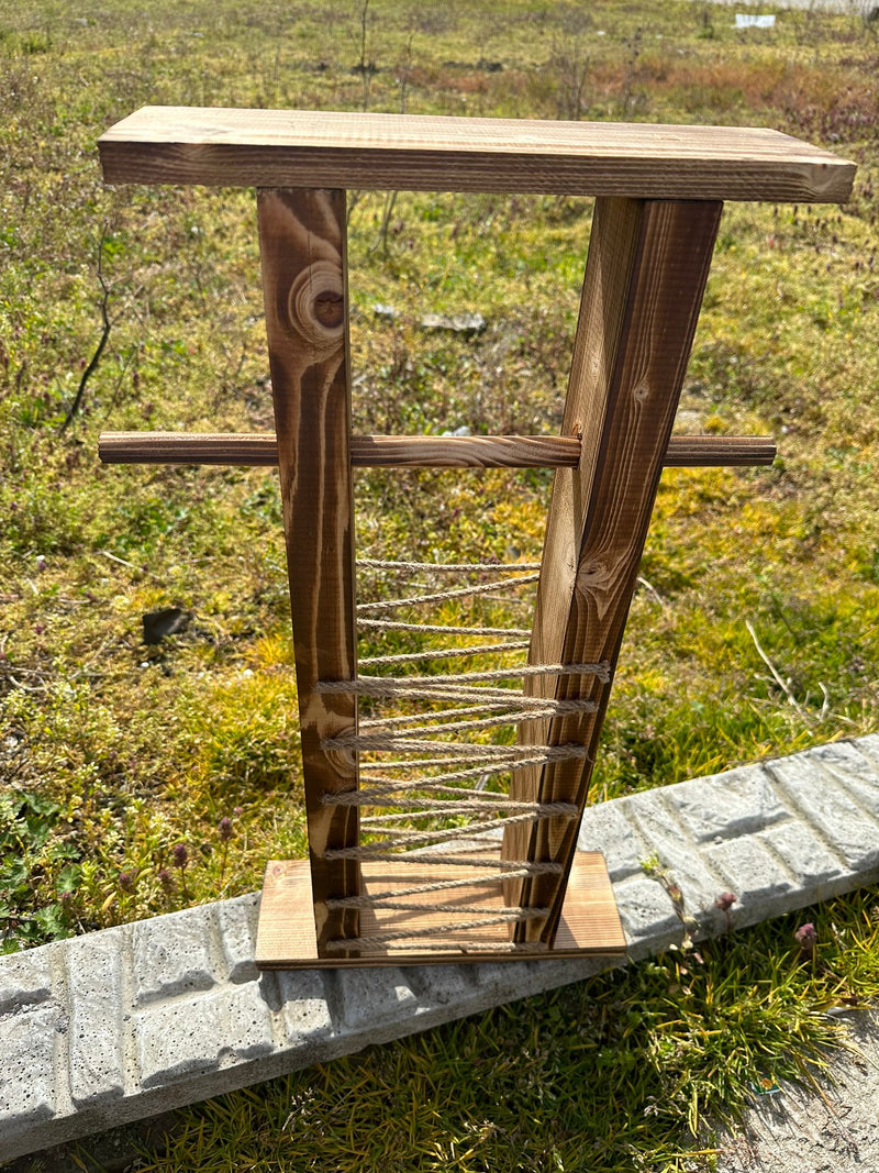 Suport din lemn natural pentru hartie igienica, 64 x 33 x 10 cm- q-home.ro