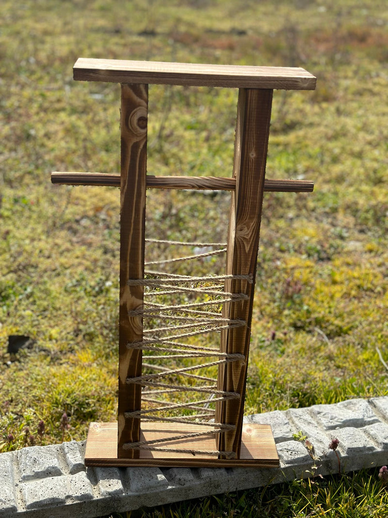 Suport din lemn natural pentru hartie igienica, 64 x 33 x 10 cm- q-home.ro