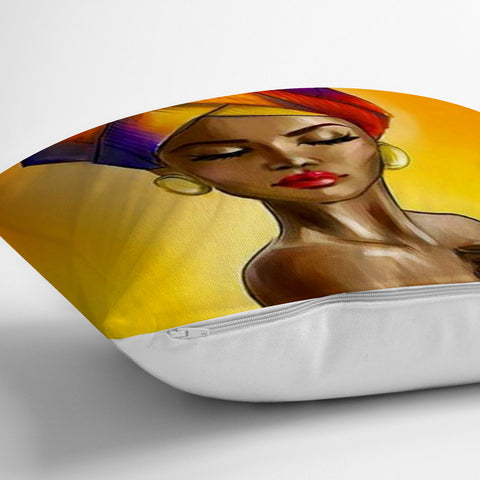 Husa perna cu design  femei africane moderne – 70 x 70 cm- q-home.ro