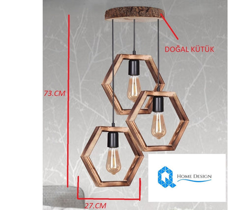 Candelabru rustic din lemn 3 buc- Livrare rapida !