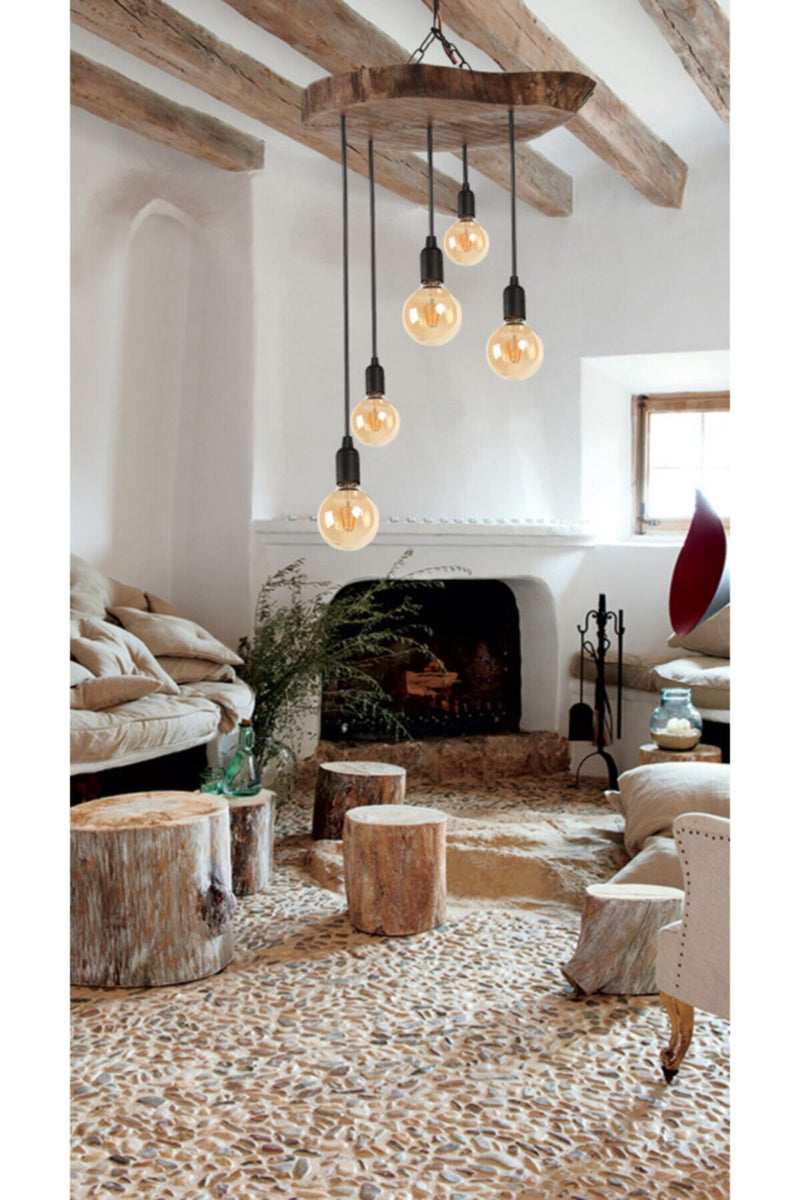 Candelabru Lemn 5 Becuri- Livrare rapida !
