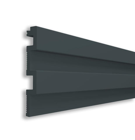 Riflaj decorativ din duropolimer, gri inchis, 290 x 11,5 x 0,8 cm- q-home.ro
