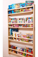 Biblioteca Montessori din lemn natural  120 cm