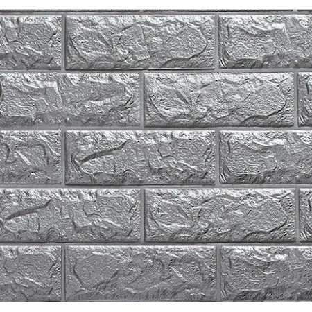 Panou decor model caramida, din spuma, dimensiune 70x77 cm, gri deschis- q-home.ro