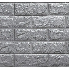 Panou decor model caramida, din spuma, dimensiune 70x77 cm, gri deschis- q-home.ro