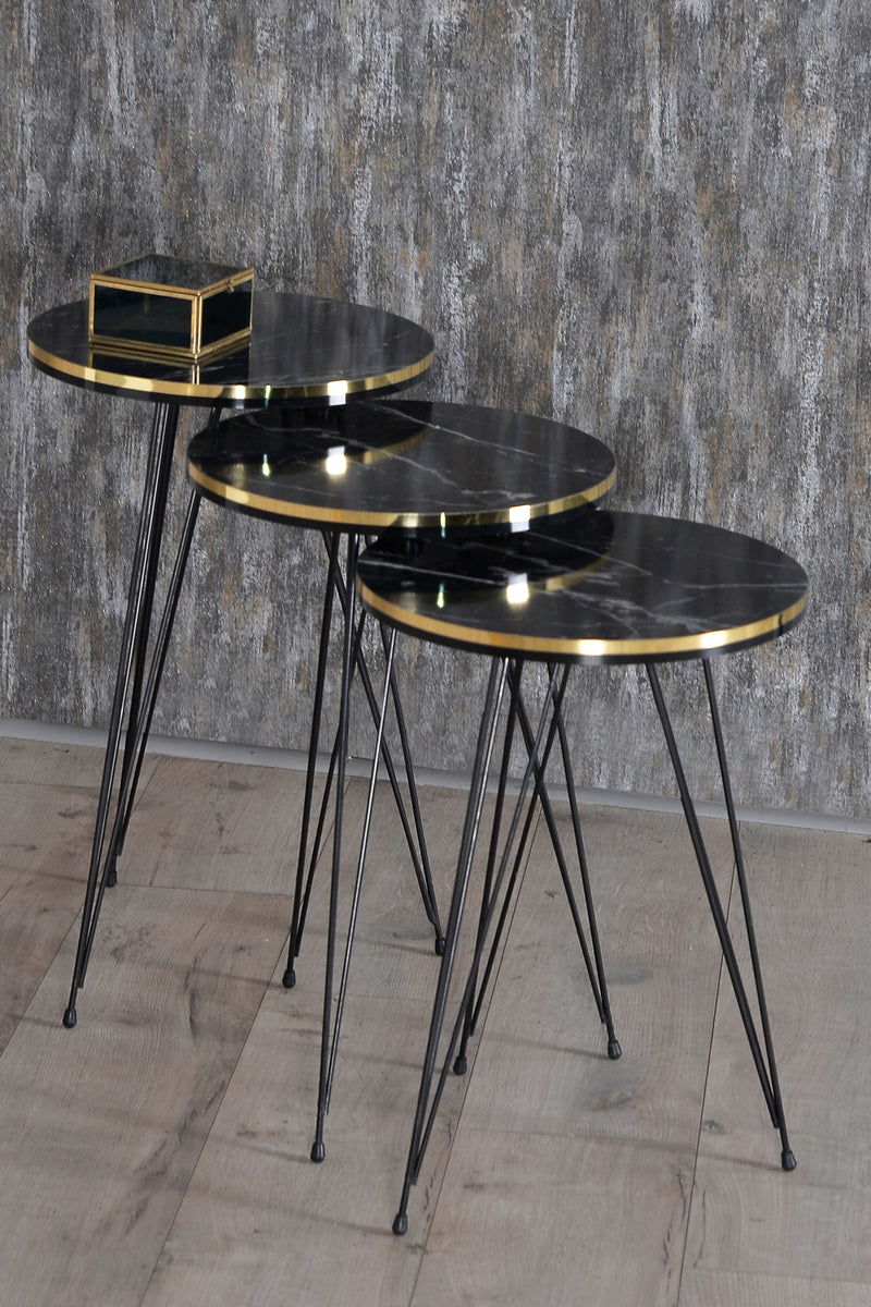 Set masute gold-negru- Livrare rapida!