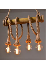 Candelabru din lemn cu 4 becuri- Livrare rapida!